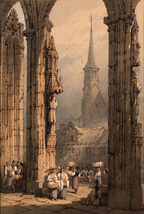 figures at the cathedral portal ulm